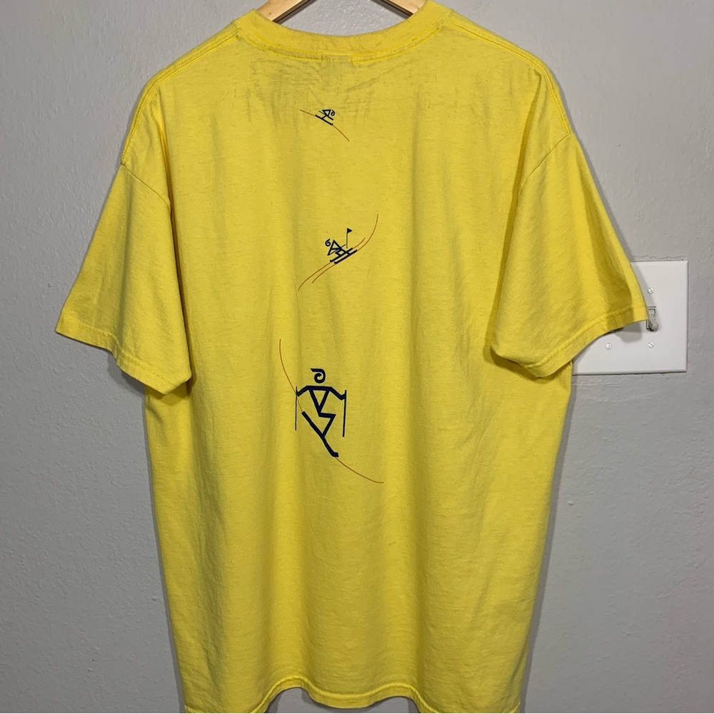 Olympic Winter Games Salt Lake 2002 Skiing Yellow Tee XL y2k